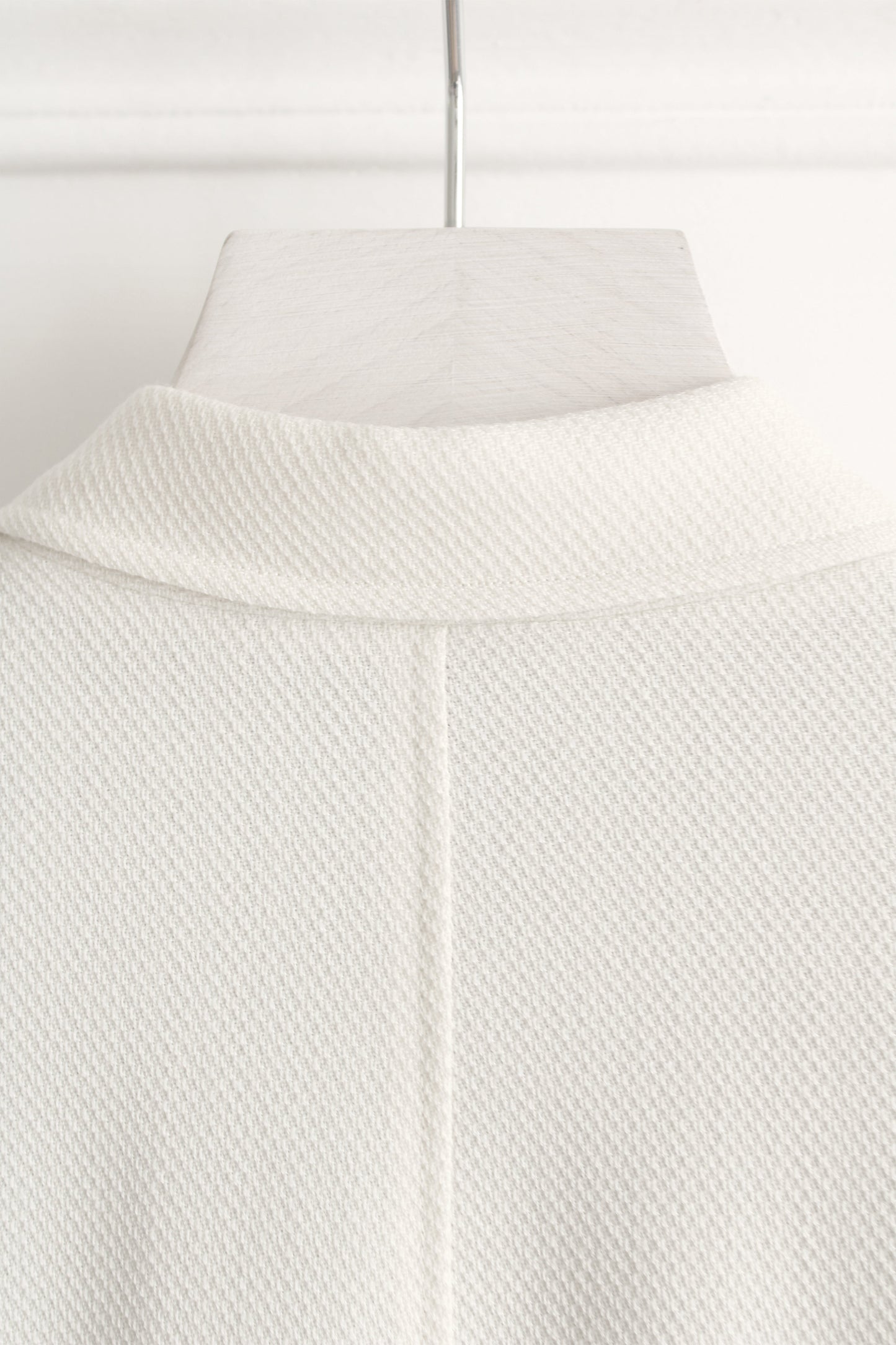 DRAPED BLAZER IN IVORY PIQUE WOOL