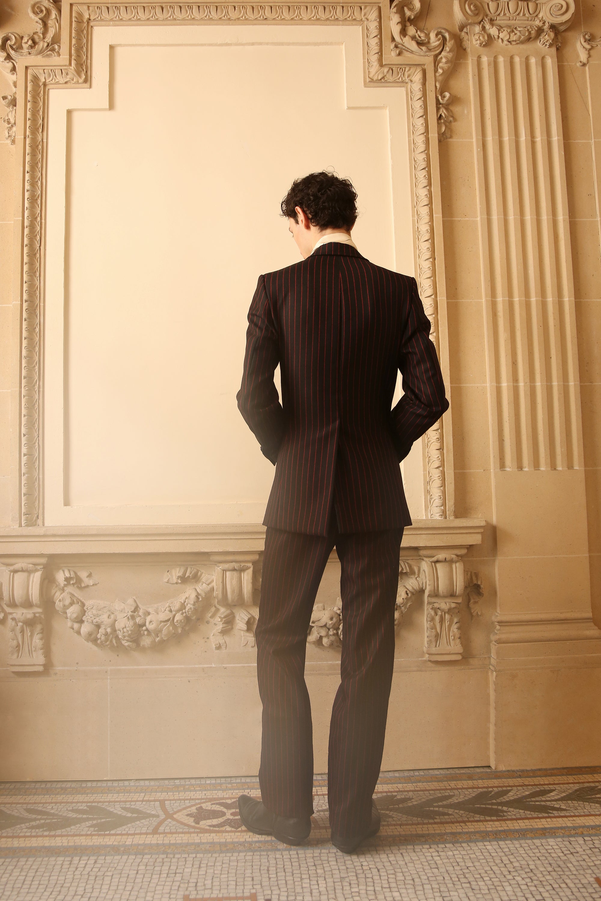 RED PINSTRIPED PANTS