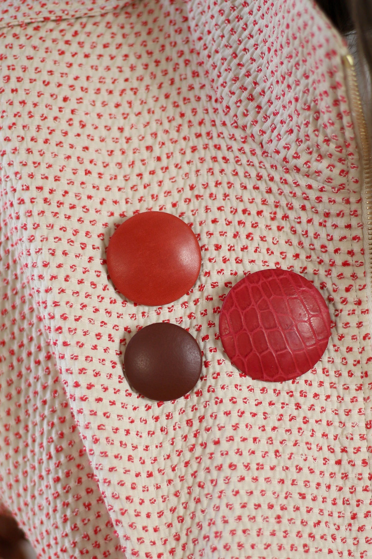 LEATHER PINBACK BUTTON S