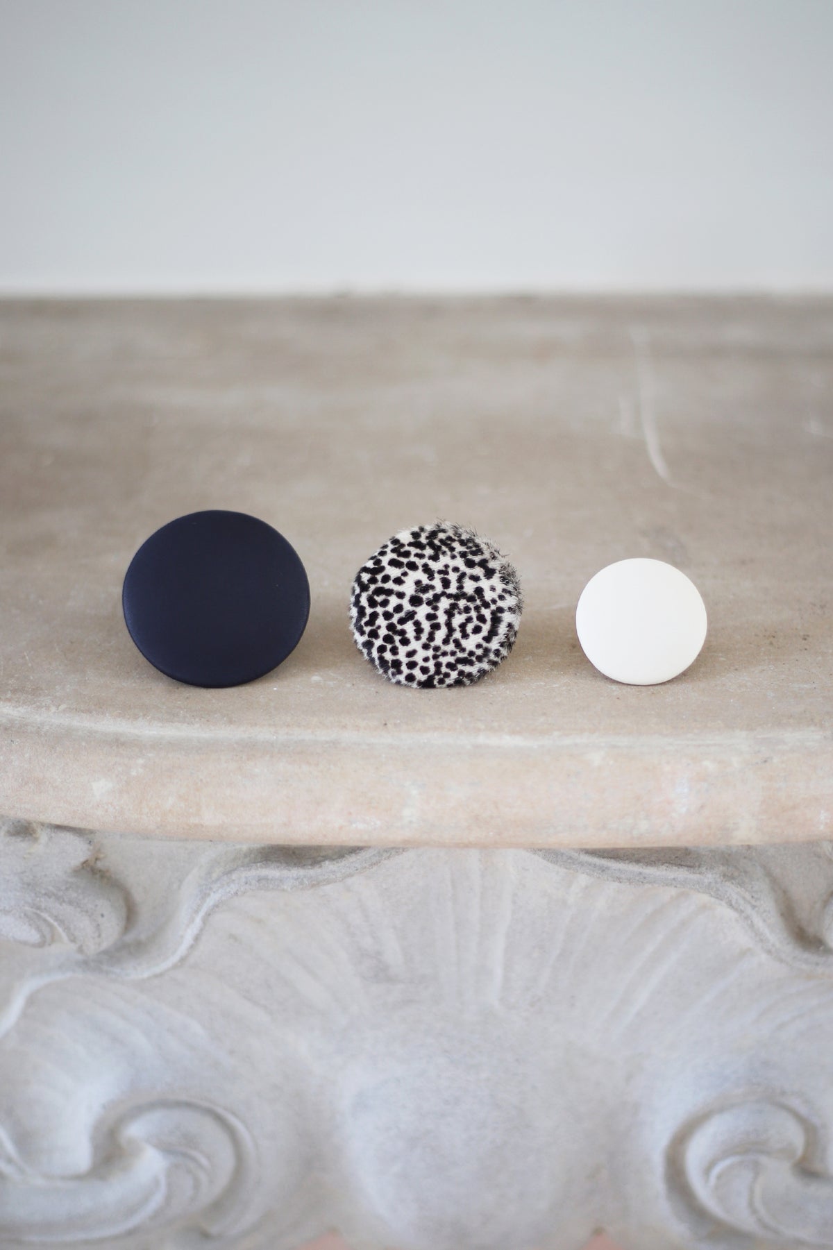 LEATHER PINBACK BUTTON S