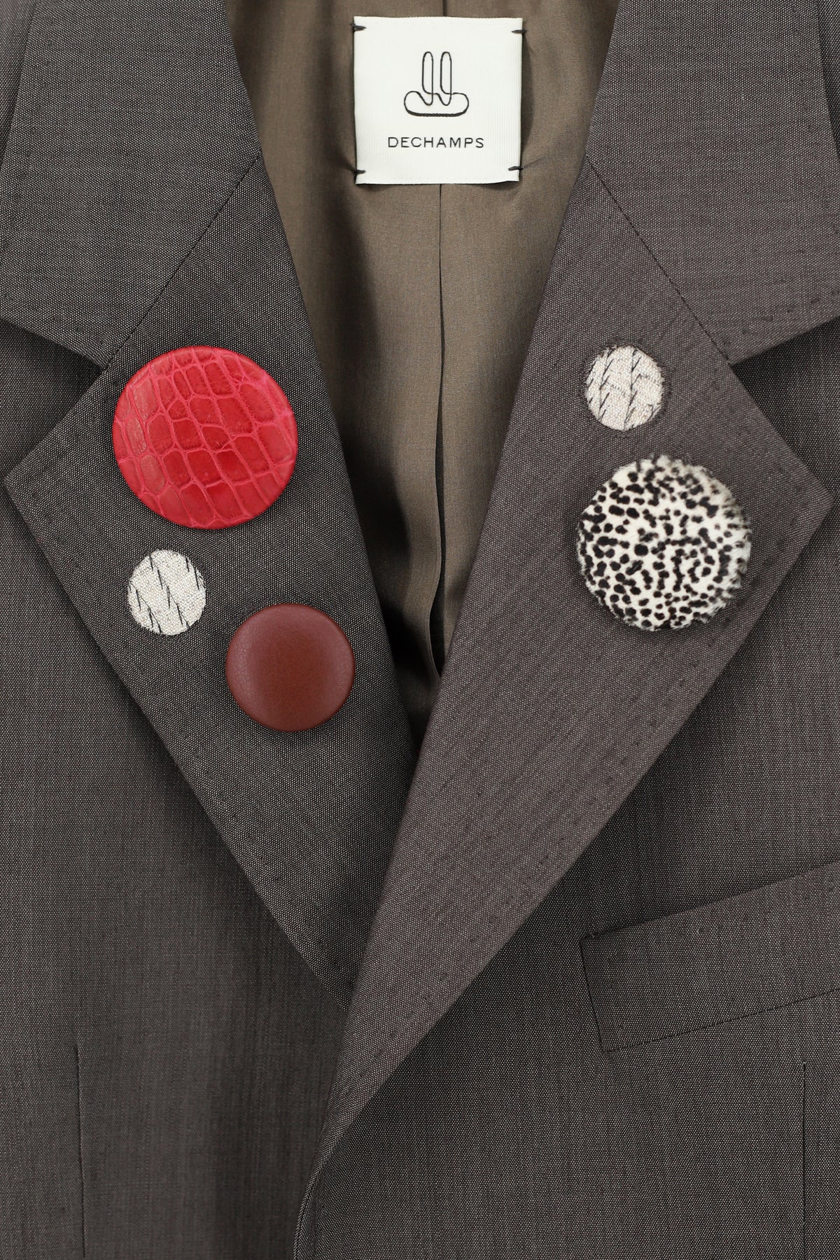 LEATHER PINBACK BUTTON S