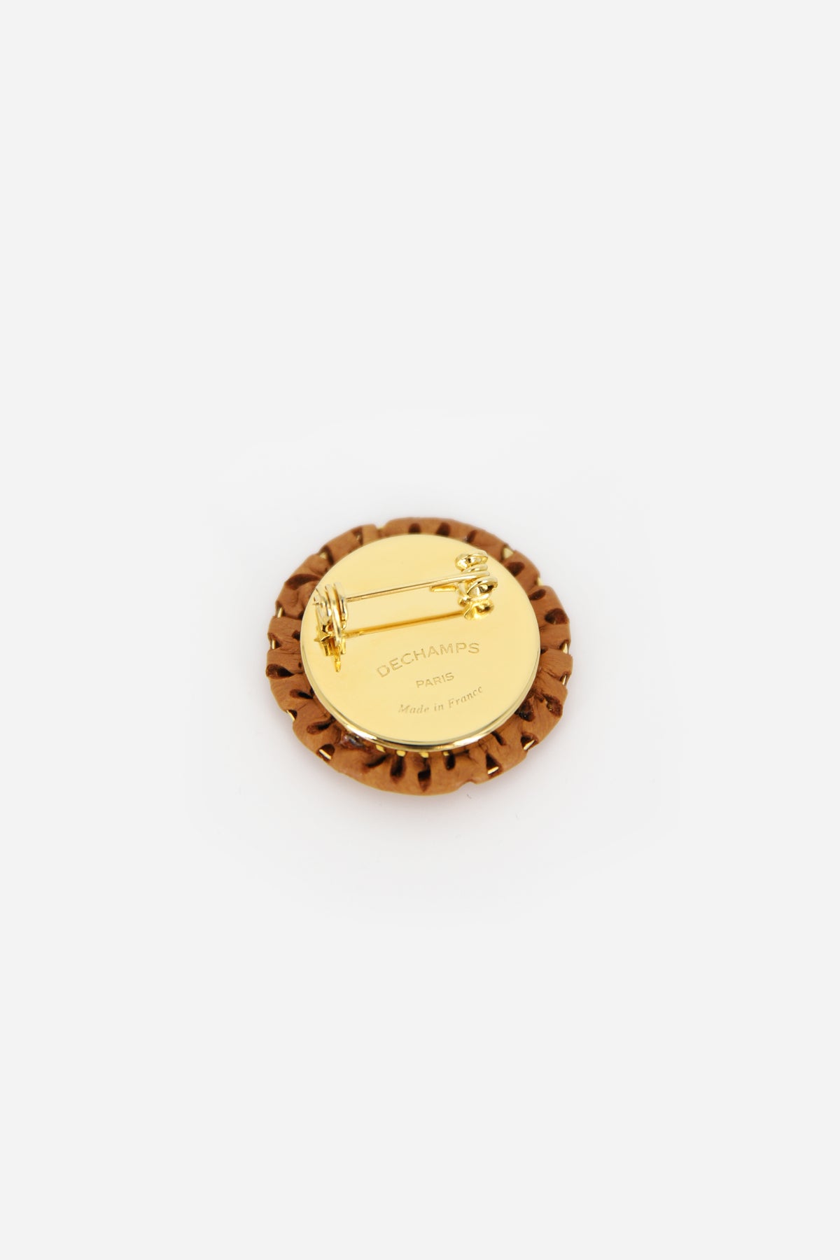 LEATHER PINBACK BUTTON S