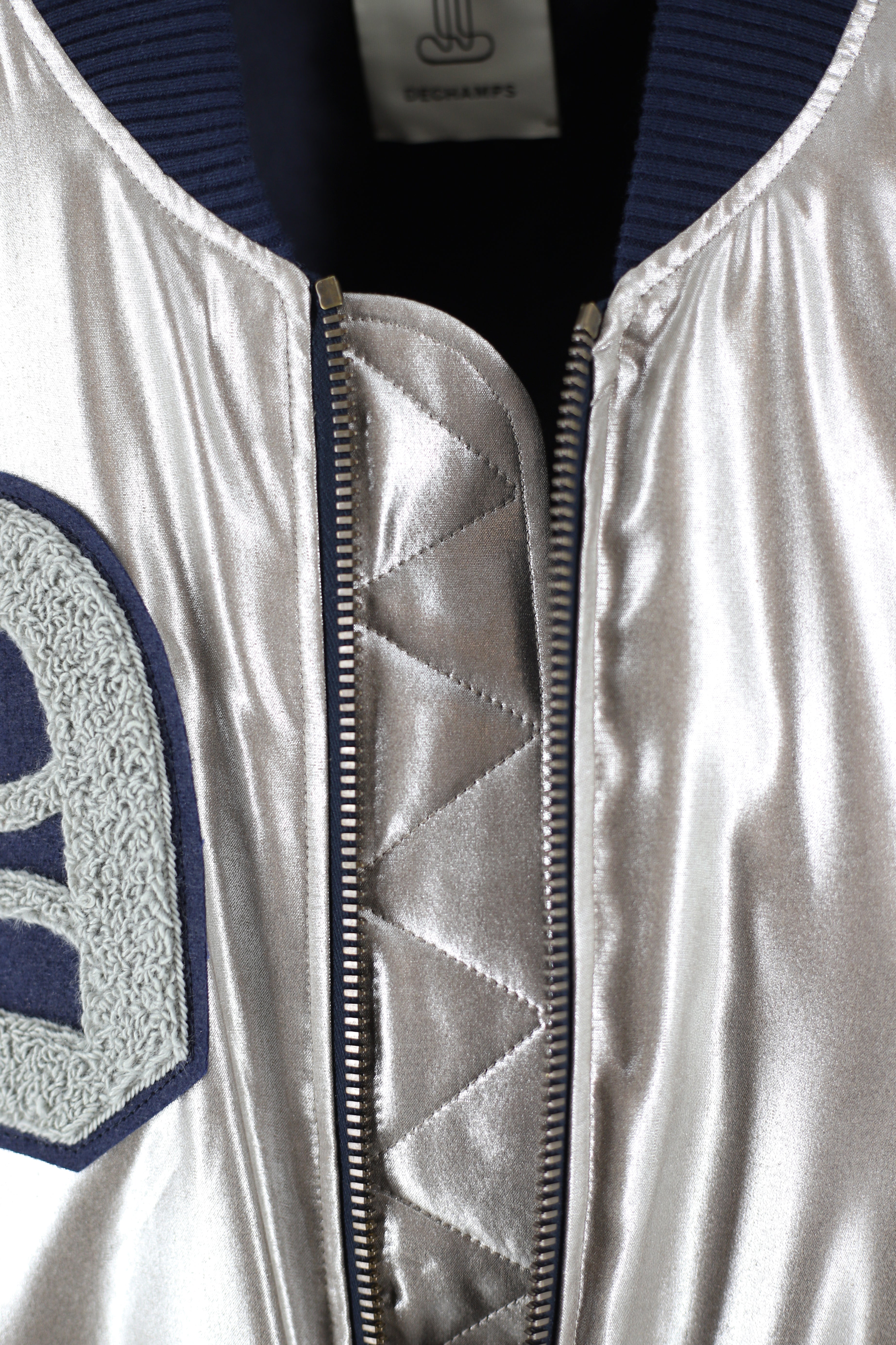 Silver Silk Bomber Jacket