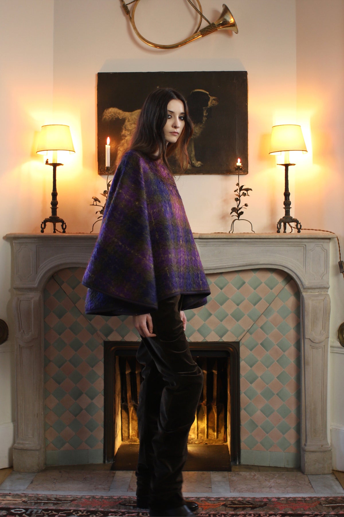 MOHAIR TARTAN CAPE