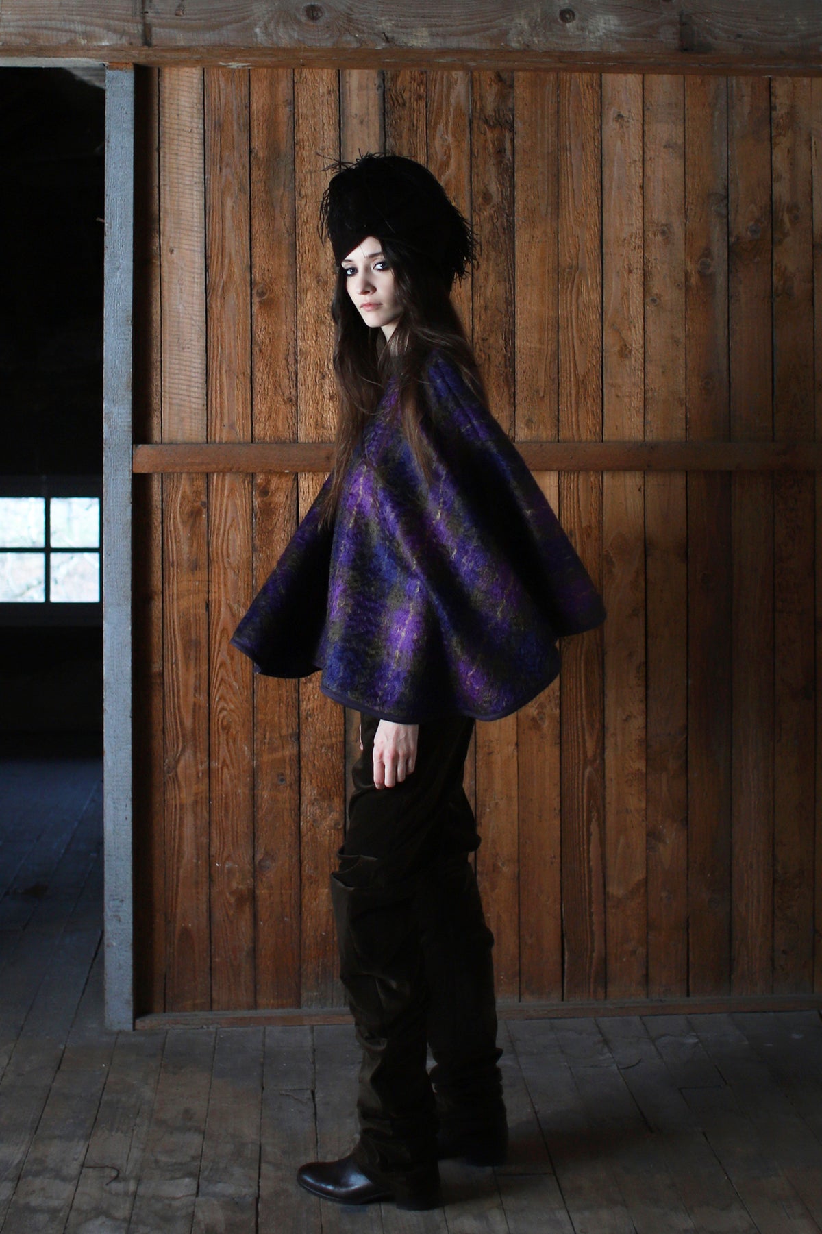 MOHAIR TARTAN CAPE