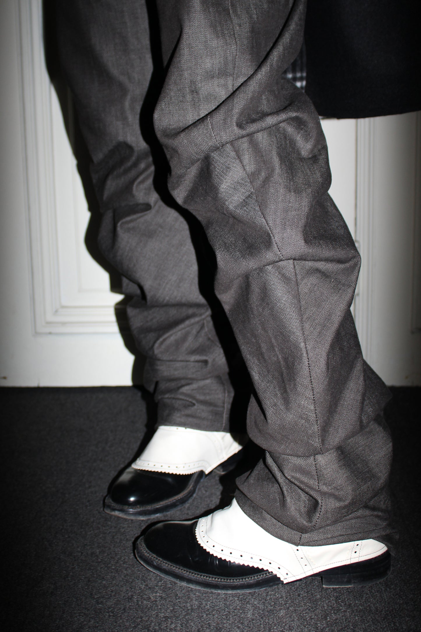 GRAPHITE DRAPED JEANS