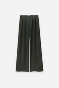Double Pleated Pants Dark Green