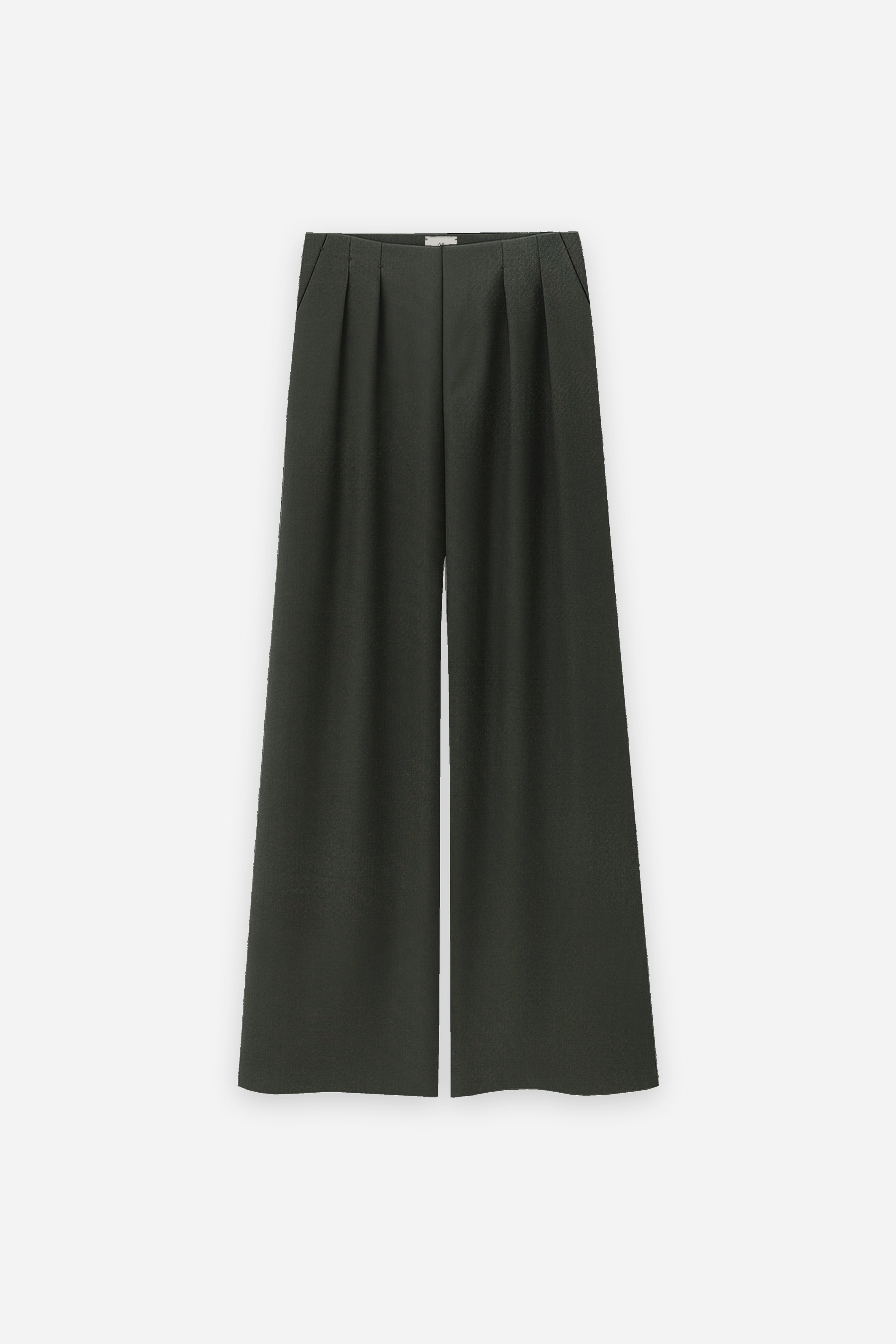 Double Pleated Pants Dark Green