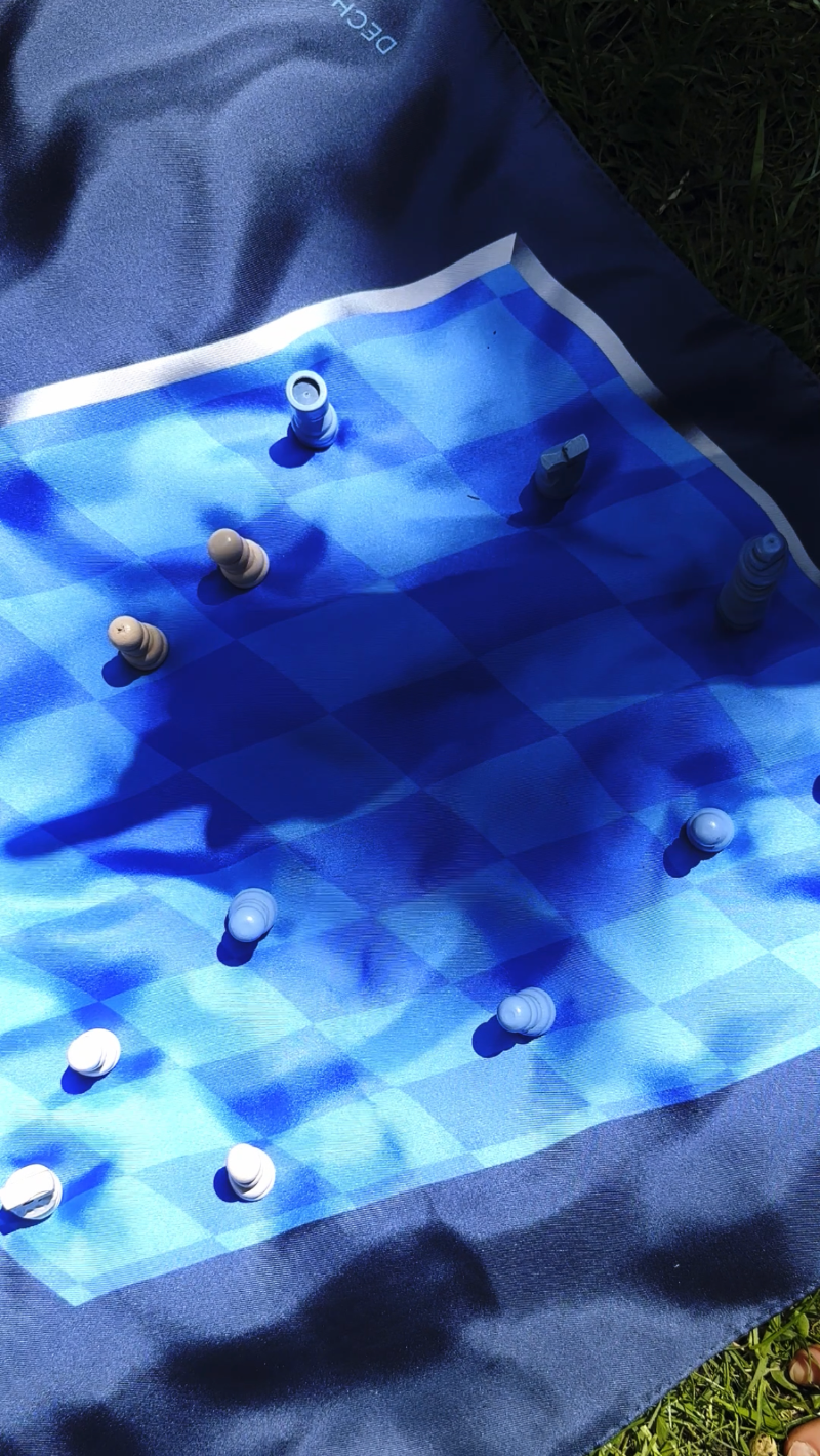 CHESSBOARD SILK SCARF