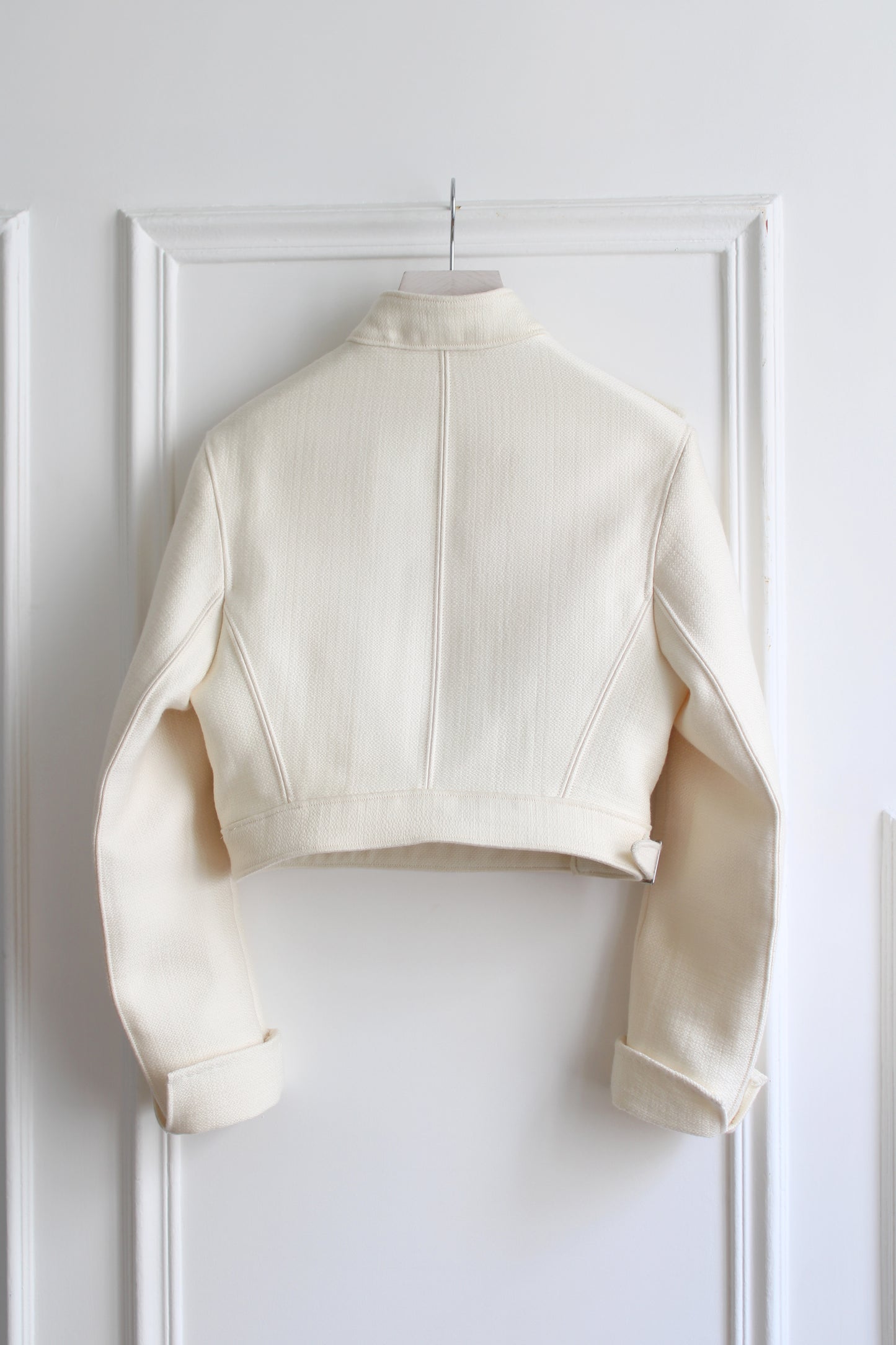 CROPPED FENCING JACKET IN SILK WOOL