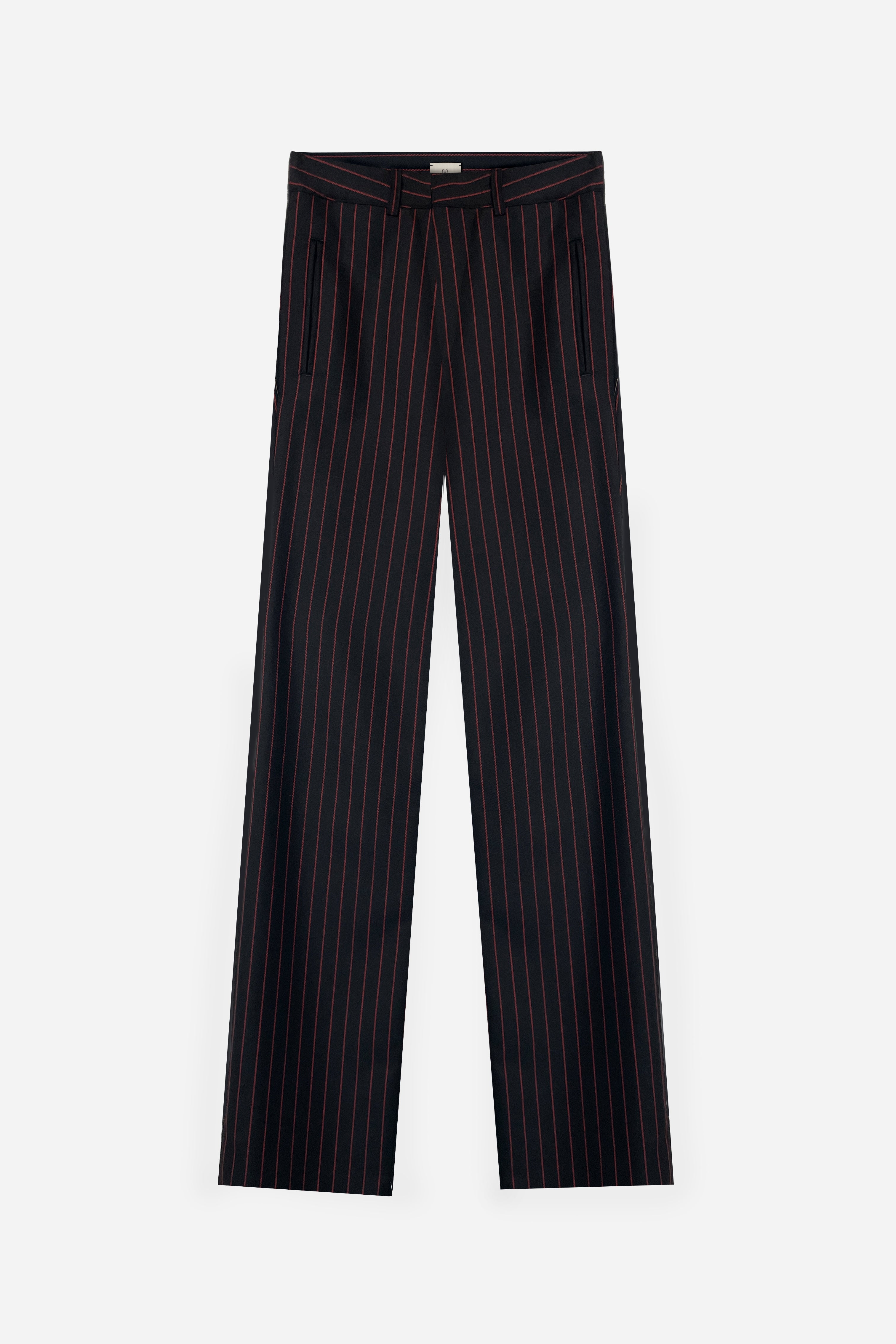 RED PINSTRIPED PANTS