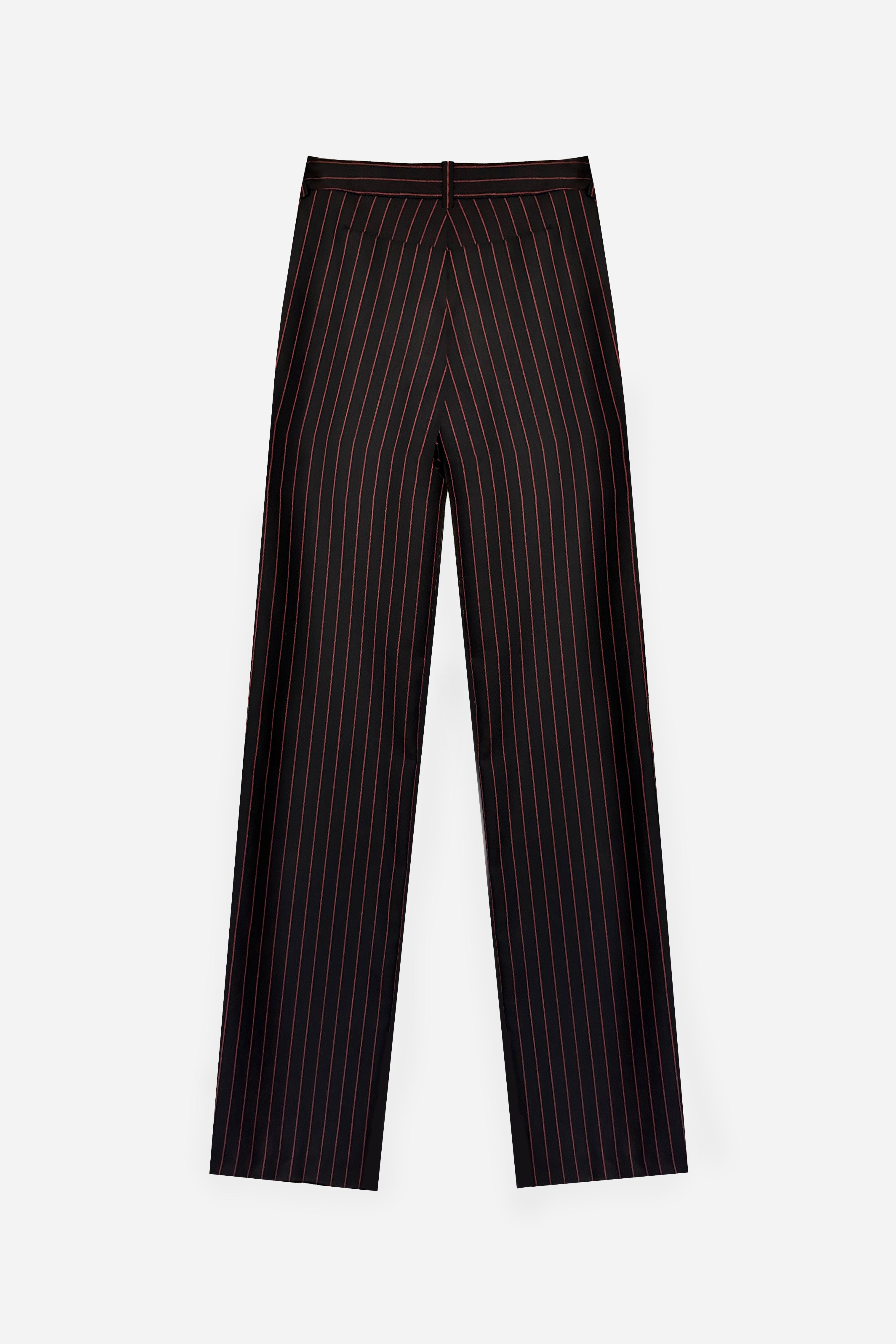 RED PINSTRIPED PANTS