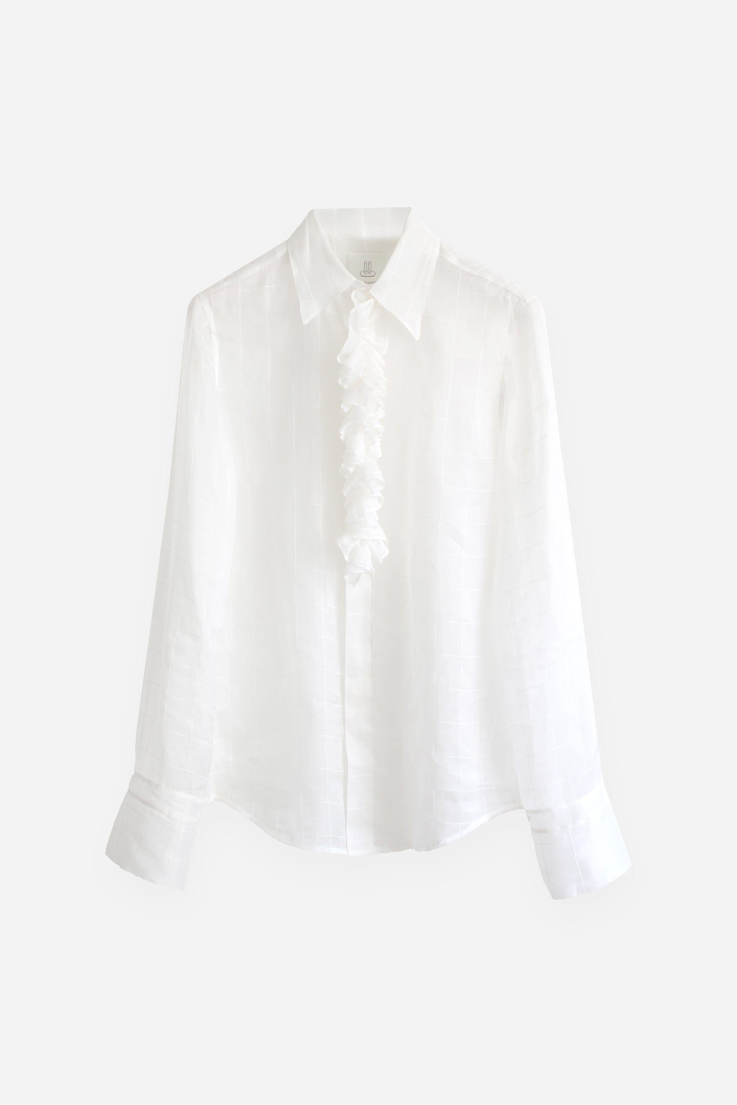 TRANSLUCENT RUFFLE SHIRT IN SILK